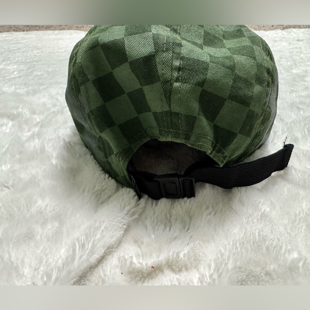 10.Deep Green Checkered Men's Hat - Picture 4 of 12